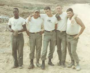 Leamon (CENTER) with 538th buddies on the construction site - FRIENDSHIP HIGHWAY!