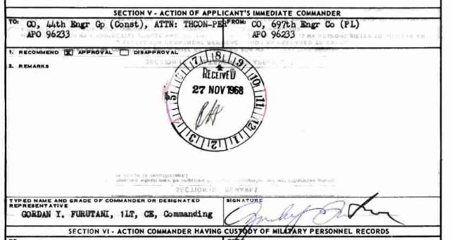 LT's approval, as my C.O., to marry a Thai National!